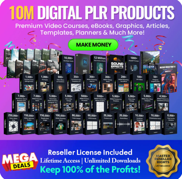 10+ Million Resell Digital Products Bundle Ideal for Passive Income, Featuring Private Label Rights & Master Resell Rights (MRR) (PLR) ( pdf available in english / espangol)