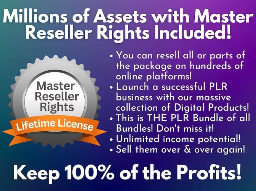 10+ Million Resell Digital Products Bundle Ideal for Passive Income, Featuring Private Label Rights & Master Resell Rights (MRR) (PLR) ( pdf available in english / espangol)